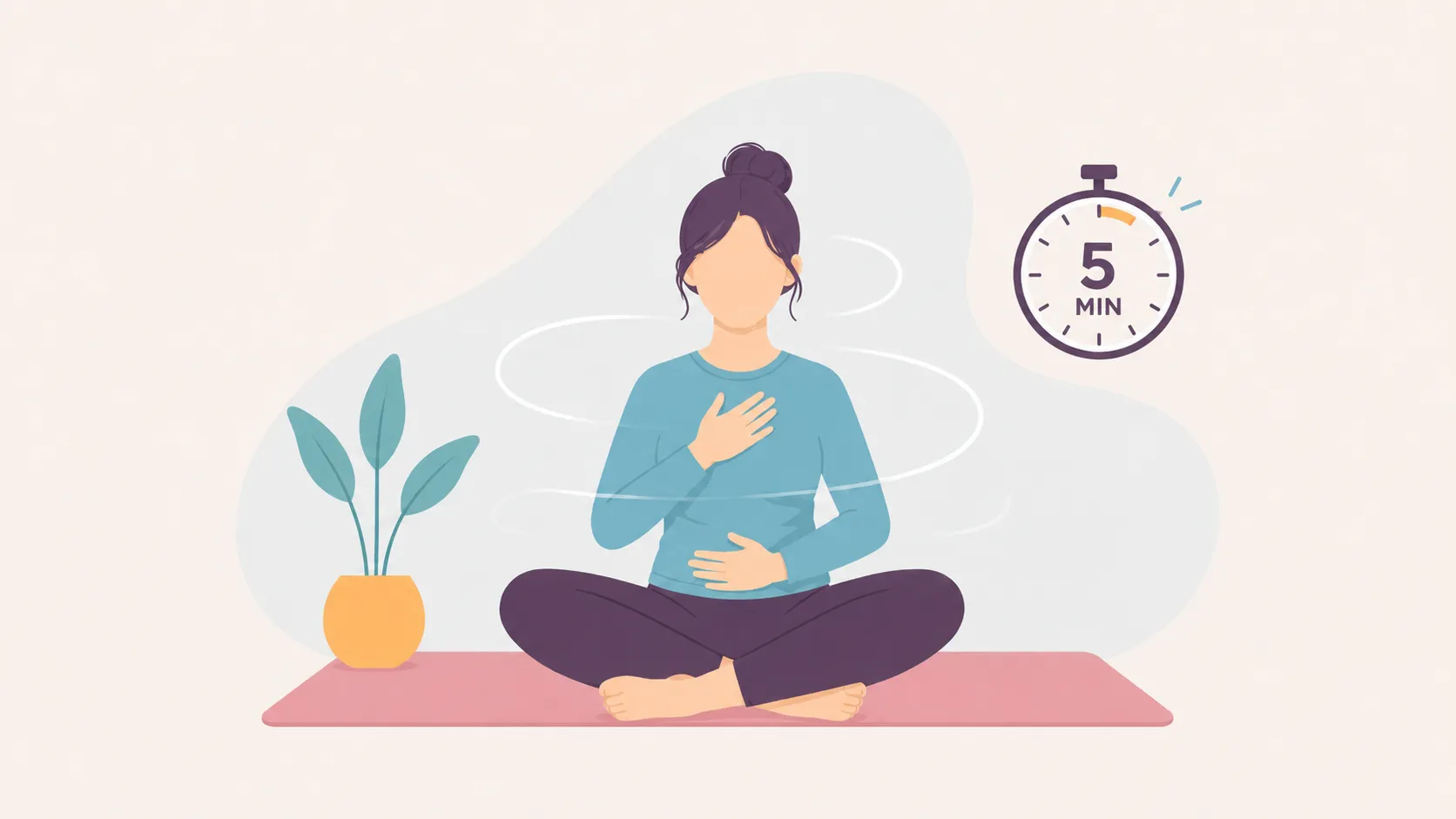 Woman practicing a five-minute mindful reset